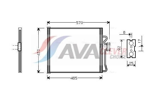 Condenser, air conditioning BW5185 Ava Quality Cooling