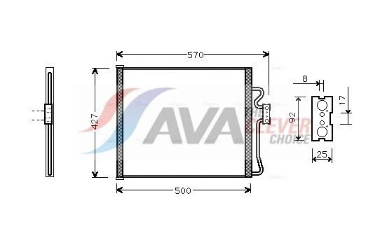 Condenser, air conditioning BW5192 Ava Quality Cooling