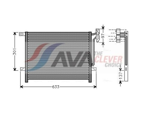 Condenser, air conditioning BW5397 Ava Quality Cooling, Image 2
