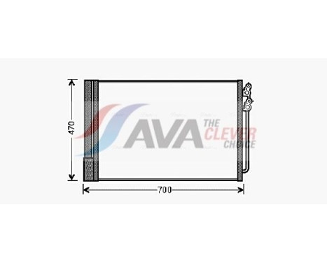 Condenser, air conditioning BWA5370D Ava Quality Cooling, Image 2