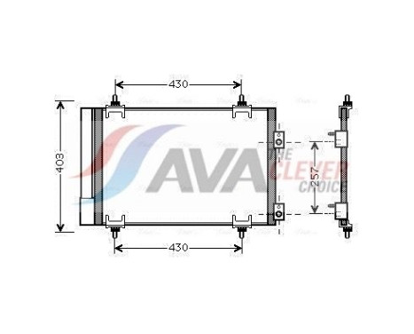Condenser, air conditioning CNA5231D Ava Quality Cooling, Image 2