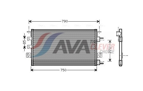 Condenser, air conditioning CR5023 Ava Quality Cooling