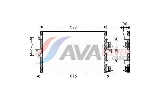 Condenser, air conditioning CR5114 Ava Quality Cooling