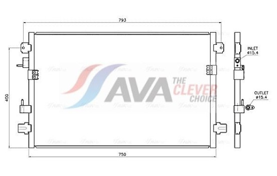 Condenser, air conditioning CR5149 Ava Quality Cooling