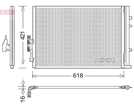 Condenser, air conditioning DCN05016 Denso, Image 3