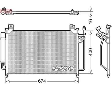 Condenser, air conditioning DCN44013 Denso