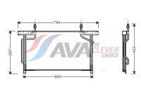 Condenser, air conditioning DN5213 Ava Quality Cooling