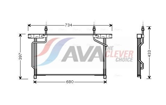 Condenser, air conditioning DN5213 Ava Quality Cooling