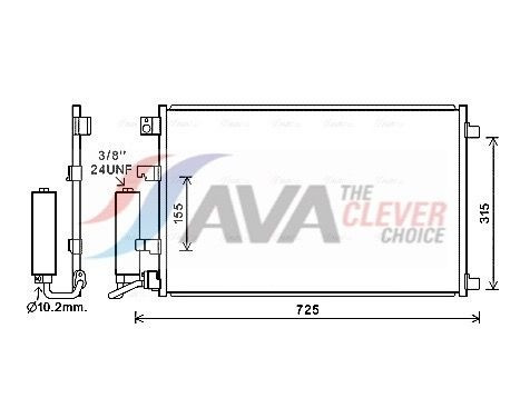Condenser, air conditioning DN5420D Ava Quality Cooling