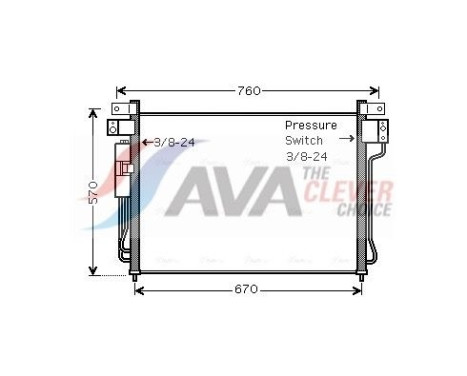 Condenser, air conditioning DNA5299D Ava Quality Cooling, Image 2