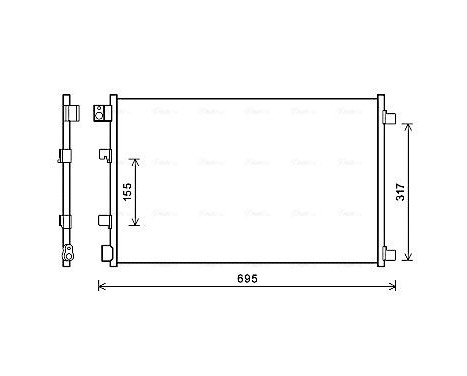 Condenser, air conditioning DNA5406 Ava Quality Cooling, Image 2