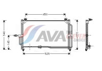 Condenser, air conditioning DW5028 Ava Quality Cooling