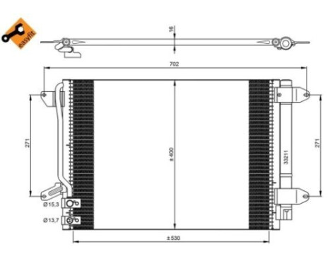 Condenser, air conditioning EASY FIT 350028 NRF, Image 3