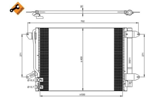 Condenser, air conditioning EASY FIT 350028 NRF, Image 3
