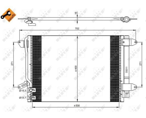 Condenser, air conditioning EASY FIT 350028 NRF, Image 4