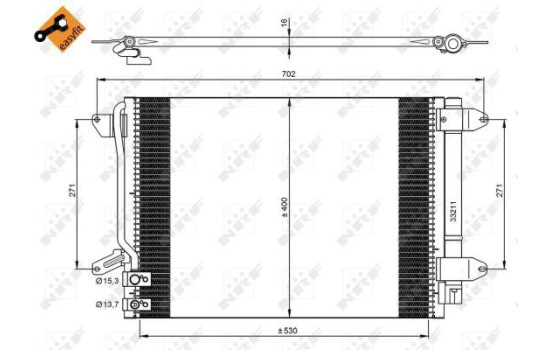 Condenser, air conditioning EASY FIT 350028 NRF, Image 4