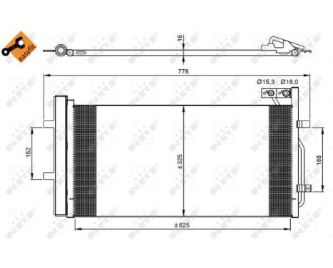 Condenser, air conditioning EASY FIT 350029 NRF
