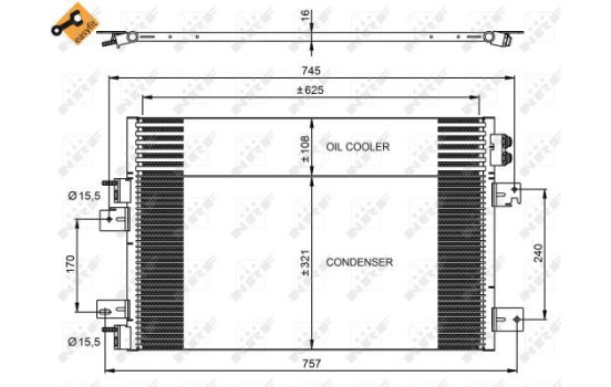 Condenser, air conditioning EASY FIT 350031 NRF, Image 3