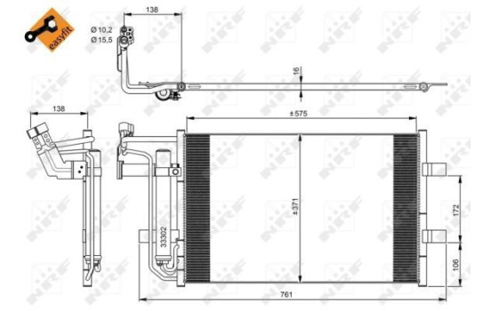 Condenser, air conditioning EASY FIT 350039 NRF, Image 3