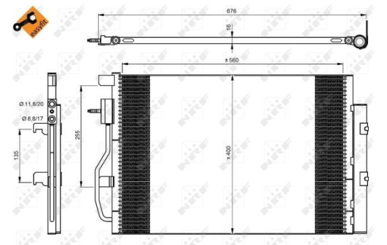 Condenser, air conditioning EASY FIT 350044 NRF, Image 5