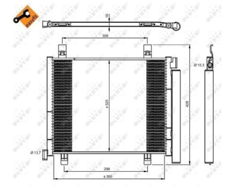 Condenser, air conditioning EASY FIT 350045 NRF, Image 2