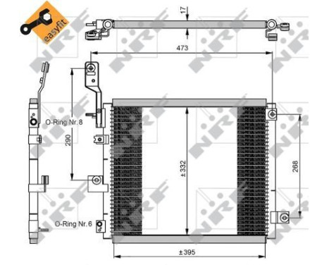Condenser, air conditioning EASY FIT 350047 NRF, Image 5