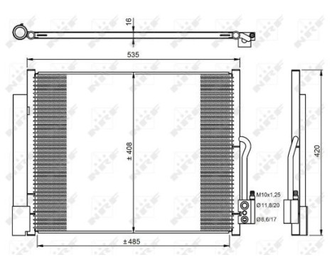 Condenser, air conditioning EASY FIT 350053 NRF, Image 6
