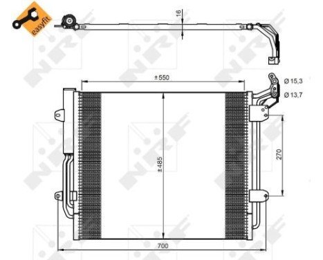 Condenser, air conditioning EASY FIT 350054 NRF