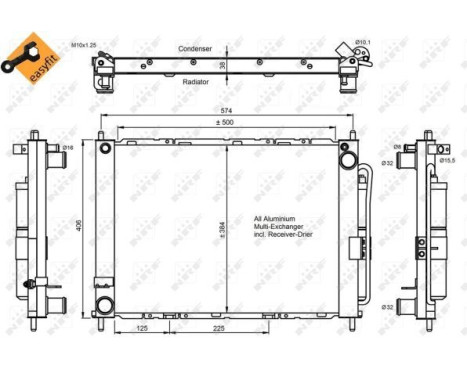 Condenser, air conditioning EASY FIT 350057 NRF, Image 4