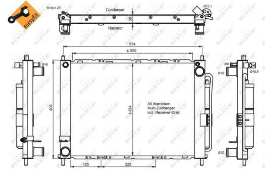 Condenser, air conditioning EASY FIT 350057 NRF, Image 4