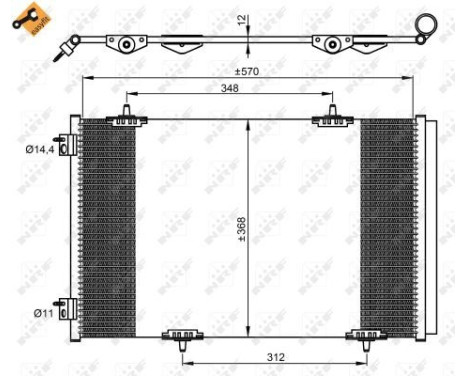 Condenser, air conditioning EASY FIT 350066 NRF, Image 3