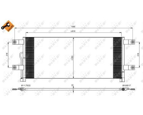 Condenser, air conditioning EASY FIT 350074 NRF, Image 2