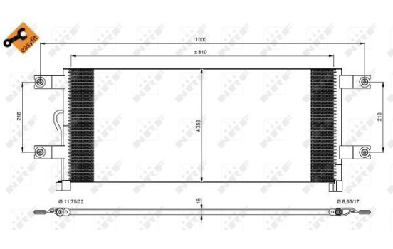 Condenser, air conditioning EASY FIT 350074 NRF, Image 2