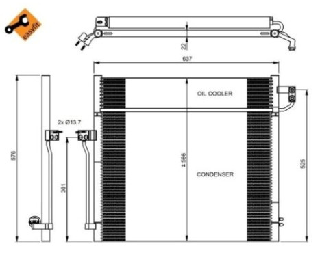 Condenser, air conditioning EASY FIT 350080 NRF, Image 2
