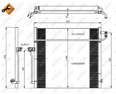 Condenser, air conditioning EASY FIT 350080 NRF, Image 3