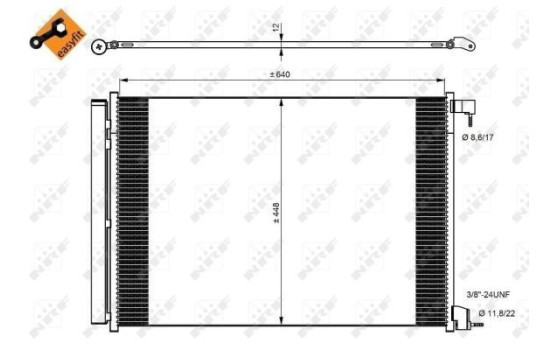 Condenser, air conditioning EASY FIT 350082 NRF, Image 3