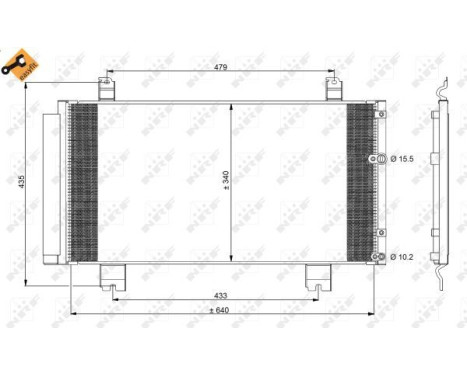 Condenser, air conditioning EASY FIT 350100 NRF