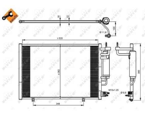 Condenser, air conditioning EASY FIT 350205 NRF, Image 3