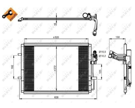 Condenser, air conditioning EASY FIT 350207 NRF, Image 3