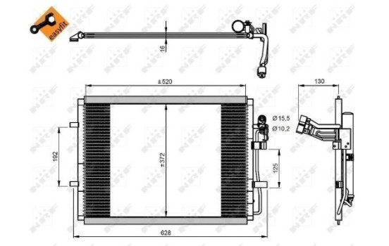 Condenser, air conditioning EASY FIT 350207 NRF, Image 3