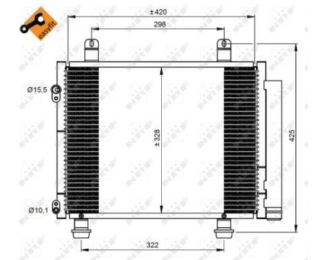 Condenser, air conditioning EASY FIT 350208 NRF, Image 3