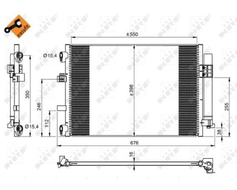 Condenser, air conditioning EASY FIT 350210 NRF, Image 2