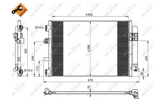 Condenser, air conditioning EASY FIT 350210 NRF, Image 2