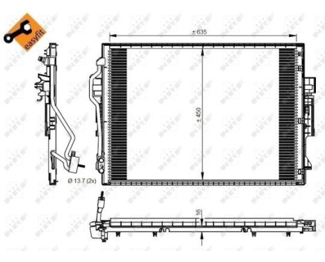 Condenser, air conditioning EASY FIT 350218 NRF, Image 2