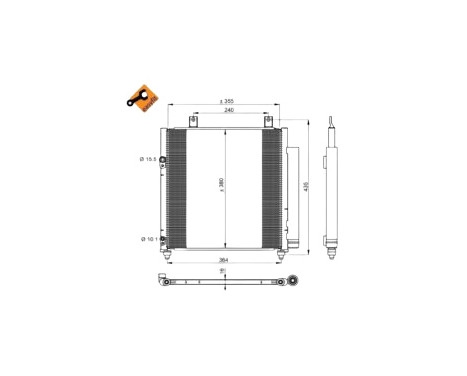 Condenser, air conditioning EASY FIT 350221 NRF, Image 5