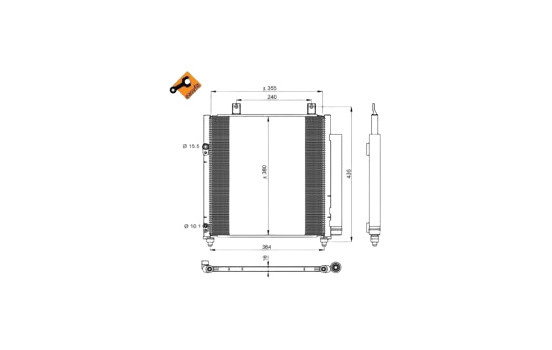 Condenser, air conditioning EASY FIT 350221 NRF, Image 5