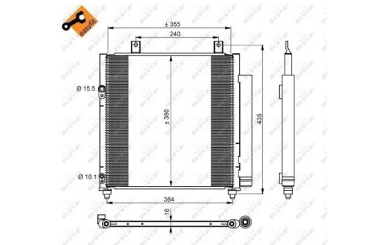 Condenser, air conditioning EASY FIT 350221 NRF, Image 4