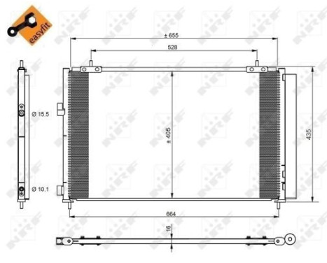 Condenser, air conditioning EASY FIT 350222 NRF