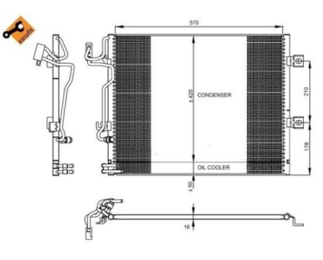Condenser, air conditioning EASY FIT 350223 NRF, Image 3