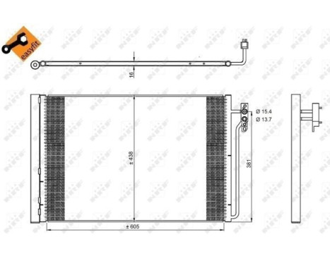 Condenser, air conditioning EASY FIT 350224 NRF, Image 3